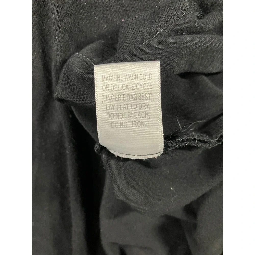 Coco + Carmen Tunic Top L/XL Black L/S Flowy Rayon Sharkbite Lagenlook Basic